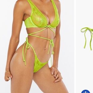 Savage X Fenty Bright Green Lace Bikini
